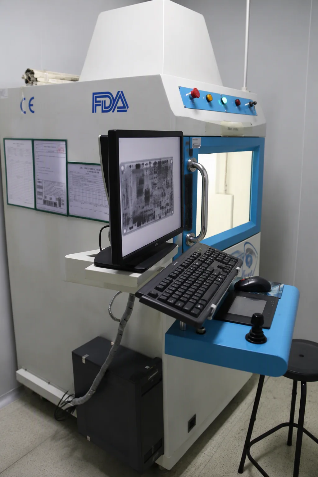 X-ray inspection of a finished board at the Shenzhen plant